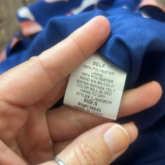 Blue Faith & Asher Romper | Side Cut Outs | Faux Wrap Skirt Sz Small - Picture 9 of 9